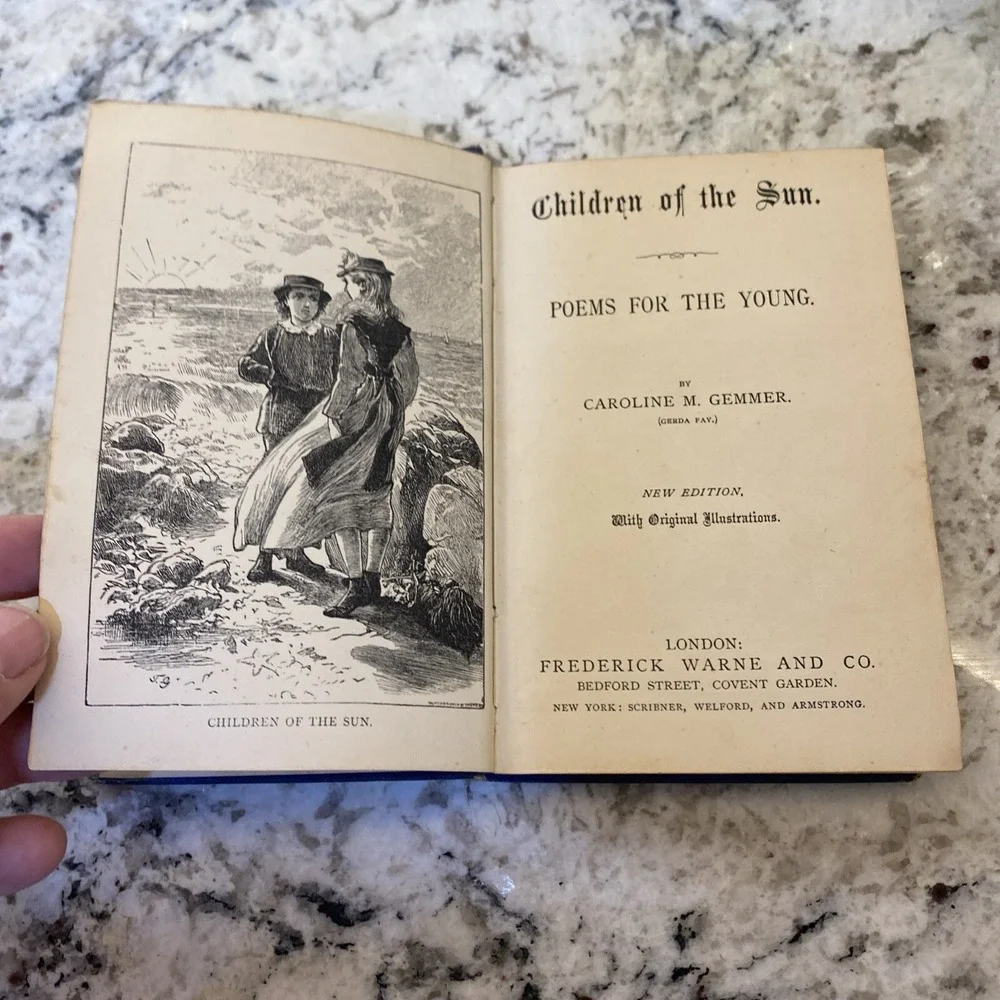Antique‎ 1860s Children of the Sun Poems for the Young Caroline M. Gemmer